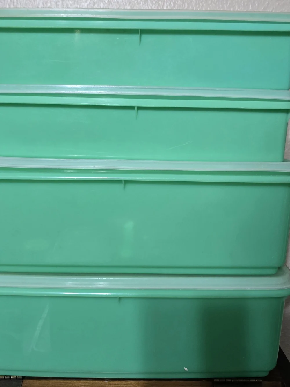 Tupperware Stackable Mint Green Plastic Storage Drawers - Unbranded